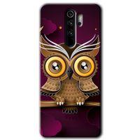 Redmi Note 8 Pro Kılıf HD Desen Baskılı Arka Kapak - Owl Bird Branch