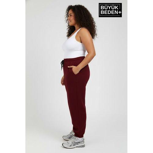 Kadın Büyük Beden Paça Lastikli İki İplik Rahat Kalıp ince Eşofman Altı SPR26BEAK951