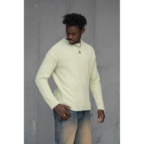 Oversize Kırçıllı Tüylü Sıfır Yaka Salaş Spor Kazak