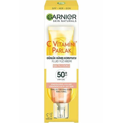 Garnier C Vitamini Parlak Günlük Güneş Koruyucu Fluid Yüz Kremi Işıltılı Doku SPF50+ 40 ml