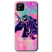 MRCİLETİSİM Realme C11 Kılıf Baskılı Kapak - Unicorn Kristal + 5D Tam Kaplayan Cam