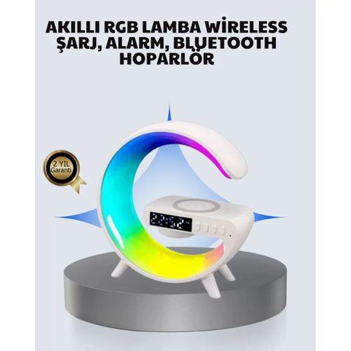 Başucu İçin Tasarlanmış Kablosuz Şarjlı Gece Lambası Ve Bluetooth Ses Sistemi