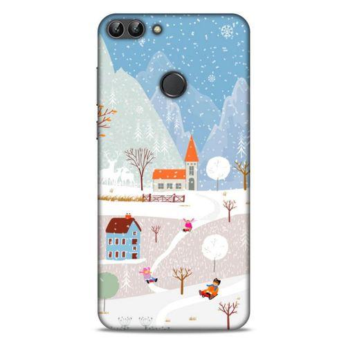 Huawei Psmart Kılıf Snowix (40) Fit Silikon Kılıf Beyaz Mavi