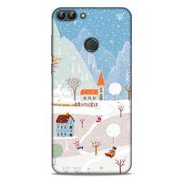 Huawei Psmart Kılıf Snowix (40) Fit Silikon Kılıf Beyaz Mavi
