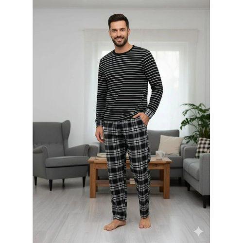 Pijalüx Tek Alt Cepli Ekose Pijama Battal