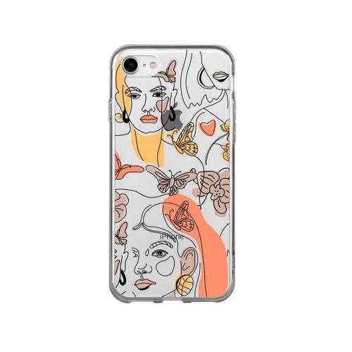 iPhone 7 Women Line Style Lens Korumalı Şeffaf Telefon Kılıfı