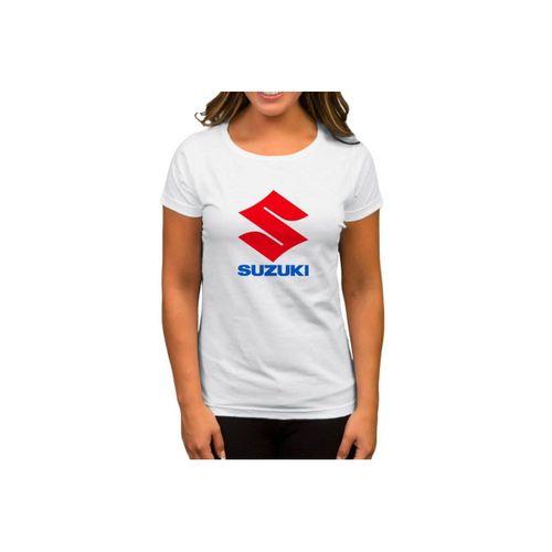 Suzuki Logo Text Beyaz Kadın Tişört