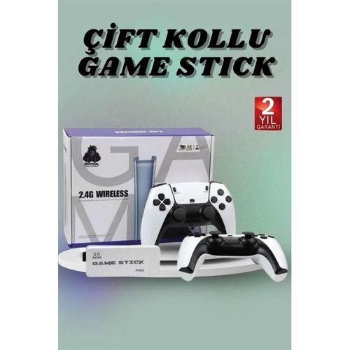 Çift Oyun Kollu 4k Hd Ekran Nostaljik 20.000 Oyunlu Beyaz Game Stick