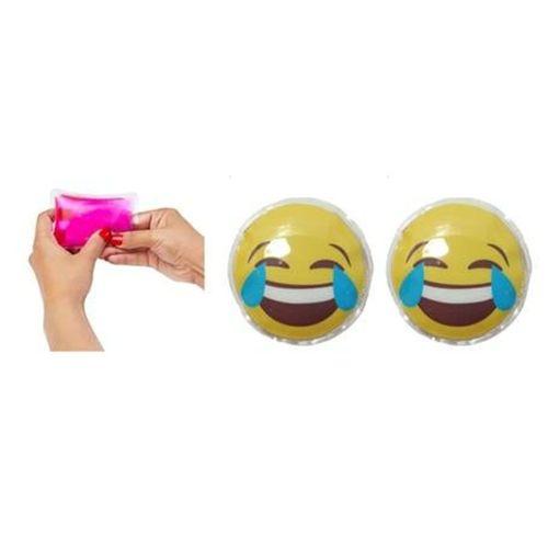 Gülen Emoji Cep Sobası El Isıtıcı,2 Adet Sıcak Su Torbası Pvc  9Cm