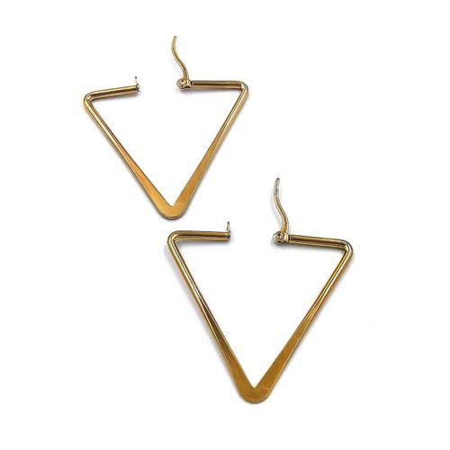 316 L Çelik Gold Renk  Üçgen Figürlü  Küpe Çap  4 cm