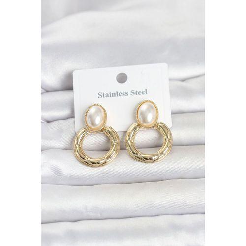316L Çelik Gold Renk Vintage Model Kadın Küpe