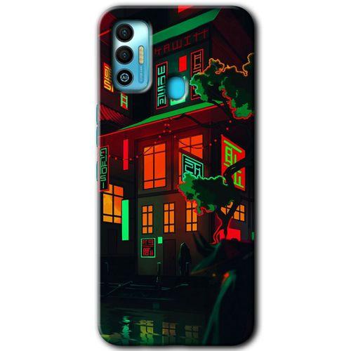 Tecno Spark 7T HD Baskılı Kılıf + 9D Tam Ekran Koruyucu - China Street