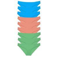 9 Adet Süper Eko Set Likralı Kadın Slip Külot Pudra Yeşil Mavi