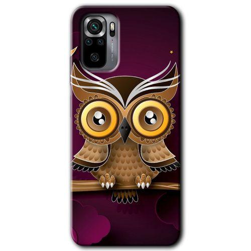 Xiaomi Redmi Note 10 HD Baskılı Kılıf + 9D Tam Ekran Koruyucu - Owl Bird Branch