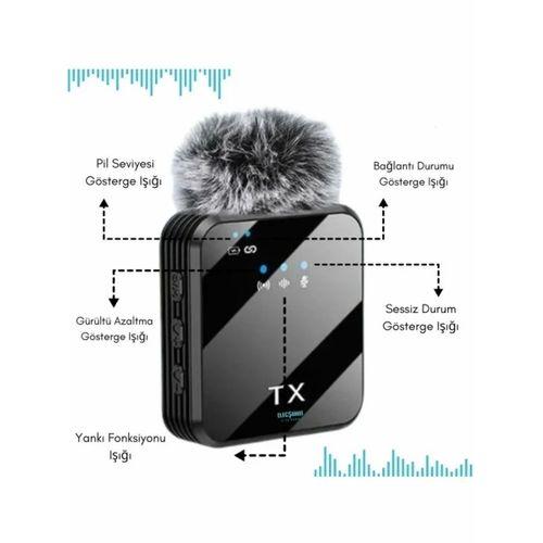 Yüksek Kalite Profesyonel 3 In 1 Kablosuz Taşınabilir Yaka Mikrofonu Tüylü
