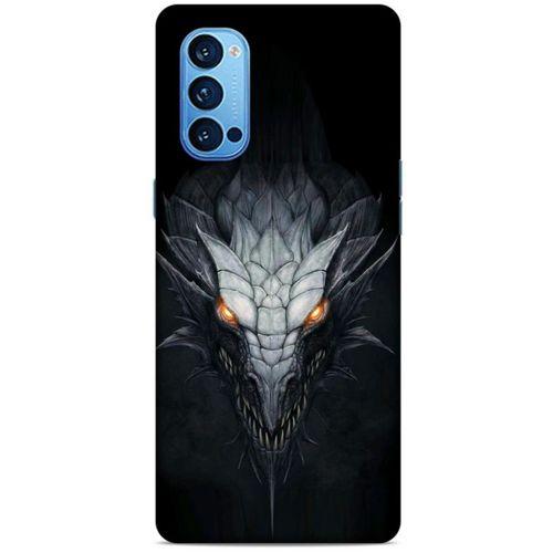 Oppo Reno 4 Pro Kılıf Dragons (13) Silikon Kap Gri Ejderha