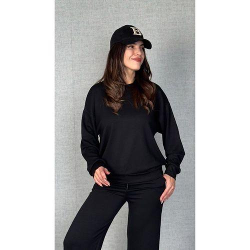 Kadın Uzun Kollu Bisiklet Yaka Viskon Iki Iplik Bluz Ve Pantolon Ikili Takım