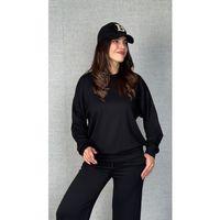 Kadın Uzun Kollu Bisiklet Yaka Viskon Iki Iplik Bluz Ve Pantolon Ikili Takım