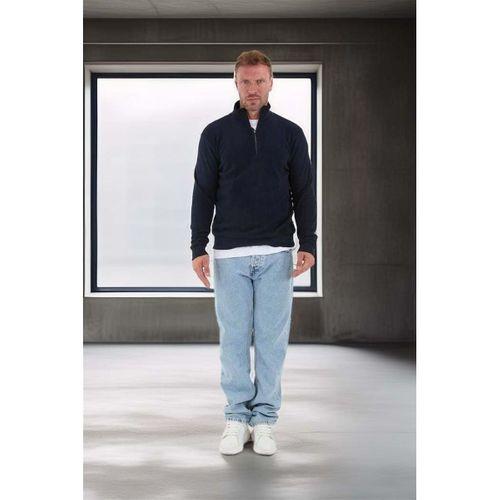 Selanik Örme Yarım Fermuar Erkek Sweatshirt - Lacivert