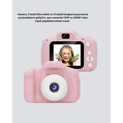 8 Megapiksel Mini Çocuk Kamerası Hd Ekranlı Darbeye Dayanıklı Ve Şarjlı