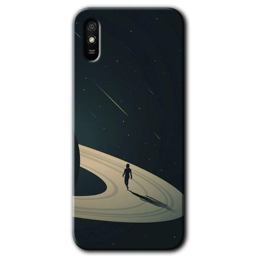 MRCİLETİSİM Xiaomi Redmi 9A Kılıf HD Desen Baskılı Arka Kapak+Temperli Cam - Space Planet