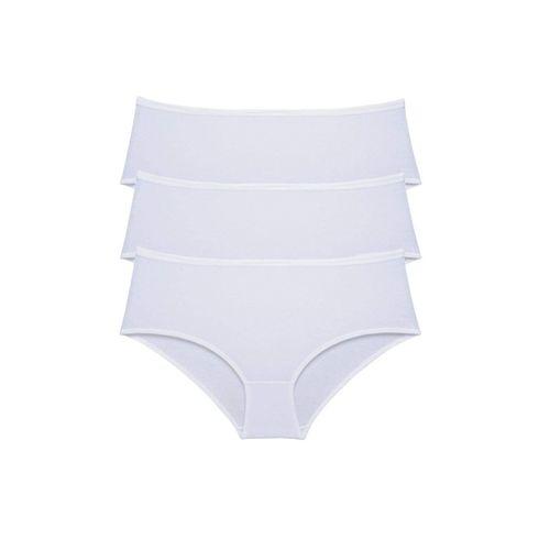 3 Adet Kadın Yüksek Bel Bato Külot Beyaz