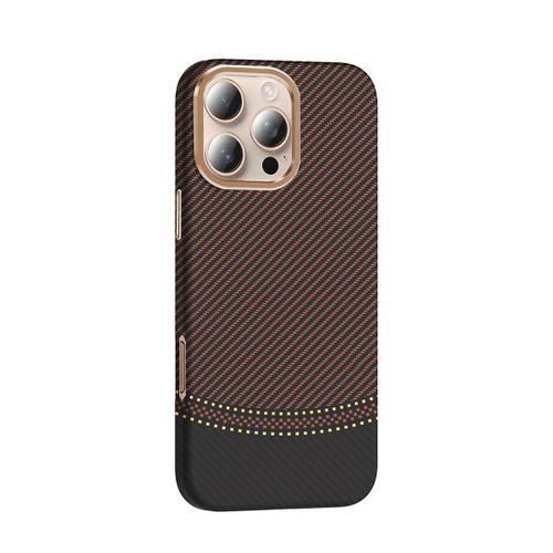 Apple iPhone 16 Pro Kılıf M-safe Şarj Özellikli Karbon Fiber Görünümlü Zore Gros Kapak