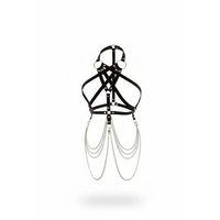 Siyah Kadın Kemer Zincir Detaylı Vücut Aksesuarı - Brf11