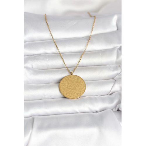 316L Çelik Gold Renk Ayetel Kürsi ve Allah Yazılı Kolye