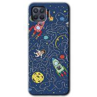 Oppo Reno 4 Lite HD Baskılı Kılıf + 9D Tam Ekran Koruyucu - Kedi Galaksi