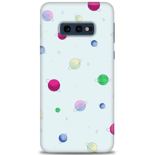 Samsung Galaxy S10E Kılıf HD Baskılı Kılıf - Gezegenler Çizim + Tam Ekran Koruyucu