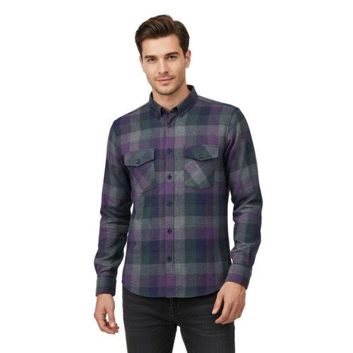 Erkek Kışlık Slim Fitt Uzun Kol Çift Cep Kapak Gömlek 2417 BGL-ST04798