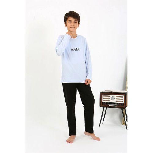 Erkek Çocuk Uzun Kol Penye Pijama Takım Buzmavisi