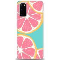 Samsung Galaxy S20 Kılıf HD Baskılı Kılıf - Pembe Limon + Tam Ekran Koruyucu