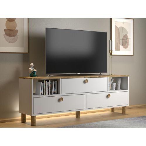 Bohem Mia Ledli Tv Ünitesi - Konsol 3 Kapak 2 Bölme 160 Cm Dolaplı ( 3 Renkli Ledli )