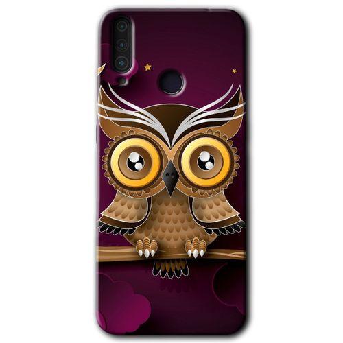 MRCİLETİSİM General Mobile GM 10 Kılıf HD Desen Baskılı Arka Kapak + Temperli Cam - Owl Bird Branch