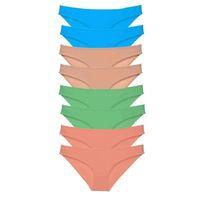 8 Adet Süper Eko Set Likralı Kadın Slip Külot Ten Pudra Yeşil Mavi