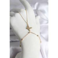 316L Çelik Gold Renk Kelebek Model Kadın Şahmeran