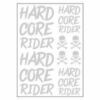 SEVGENT A4 Sticker 121 Tek Paket Çoklu Hard Core Rider Beyaz