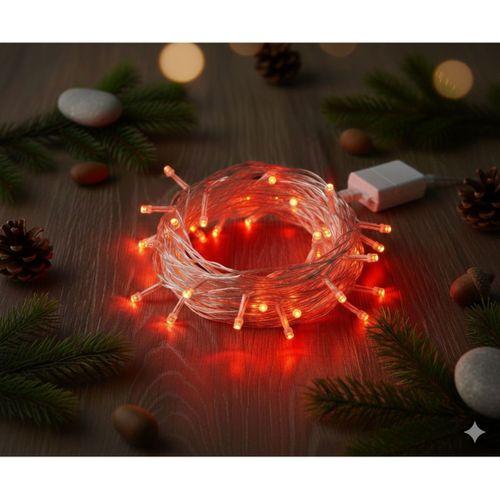 Damla Uçlu Kırmızı Dekoratif Işık 10 Metre 100 LED