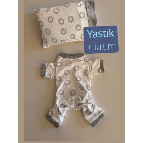 Soft Lion Köpek Uyku Takımı | Pamuklu Penye Köpek Tulumu ve Mini Yastık | Küçük Irklar İçin | Tüy Dökülmesini Azaltır