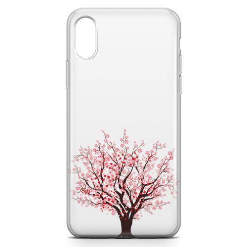 Apple iPhone X Kılıf Kiraz Tomurcuk Arka Kapak Koruma Desenli Full Koruyucu