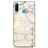 Mermer Beyaz Huawei P30 Lite Kılıf