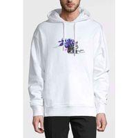 Rikimaru Baskılı Beyaz Erkek Kapşonlu Sweatshirt