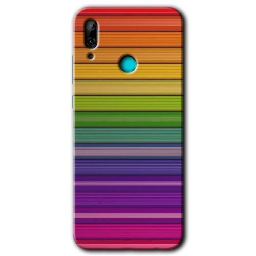 Huawei P smart 2019 Kılıf HD Desen Baskılı Arka Kapak - Colorful Lines + Kırılmaz Cam
