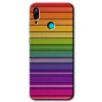 Huawei P smart 2019 Kılıf HD Desen Baskılı Arka Kapak - Colorful Lines + Kırılmaz Cam