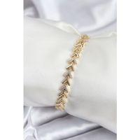 Pirinç VIP Seri Gold Zirkon Taşlı Balık Sırtı Model Kadın Bileklik