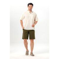 Kısa Kol Şile Bezi Tek Cepli Hakim Yaka Erkek Yazlık Tshirt Krem 3002