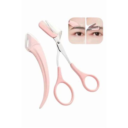 Taraklı Kaş Makası Ve Ustura Seti Kaş Düzeltme Makası Kaş Bıyık Alma Aleti