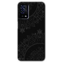 Oppo A55 HD Baskılı Kılıf + 9D Tam Ekran Koruyucu - Siyah Mandala